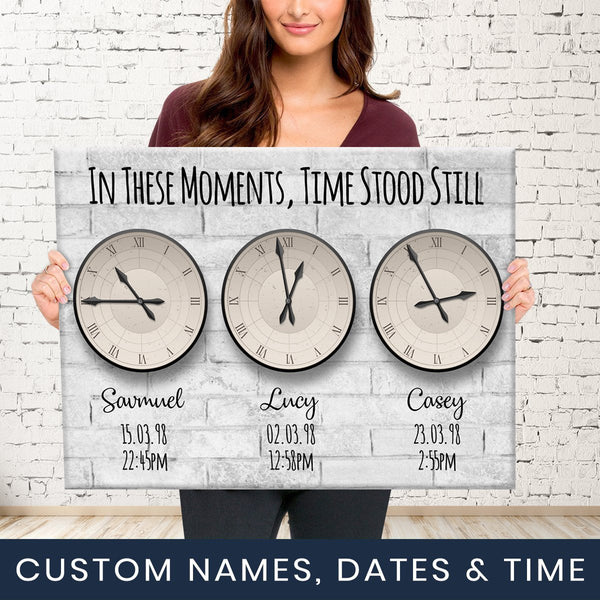 Time Stood Still Names Premium Canvas
