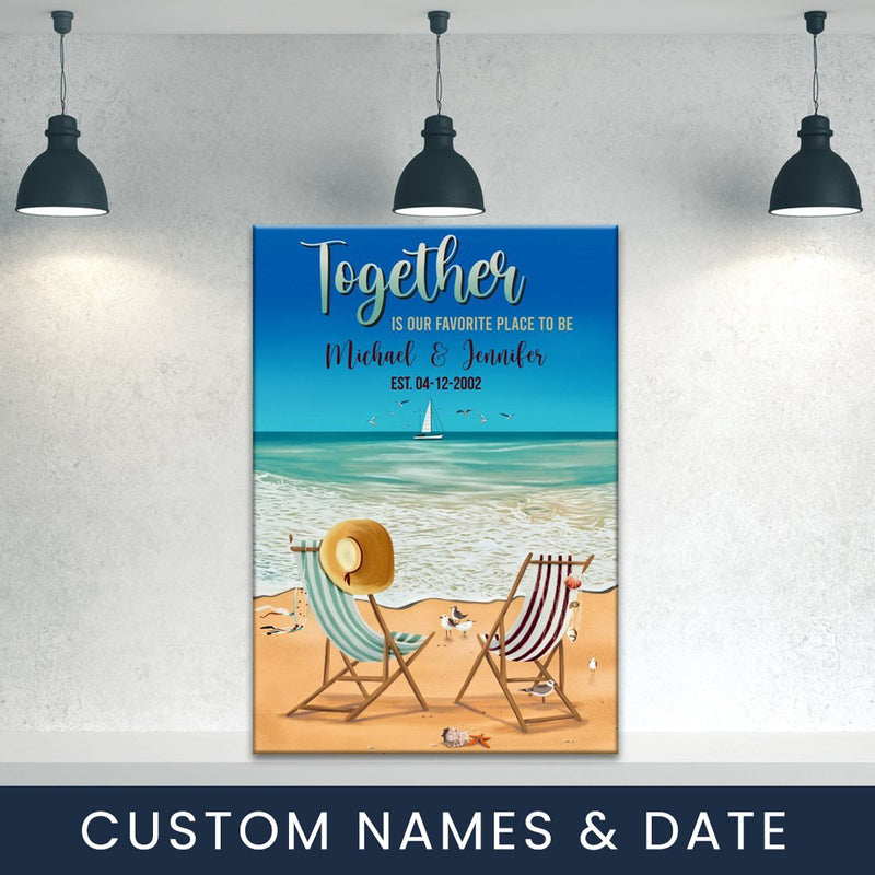 Together Beach Color Names Premium Canvas
