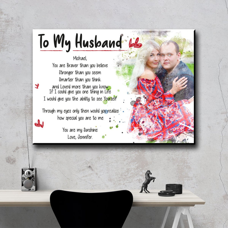 To My Husband Premium Canvas