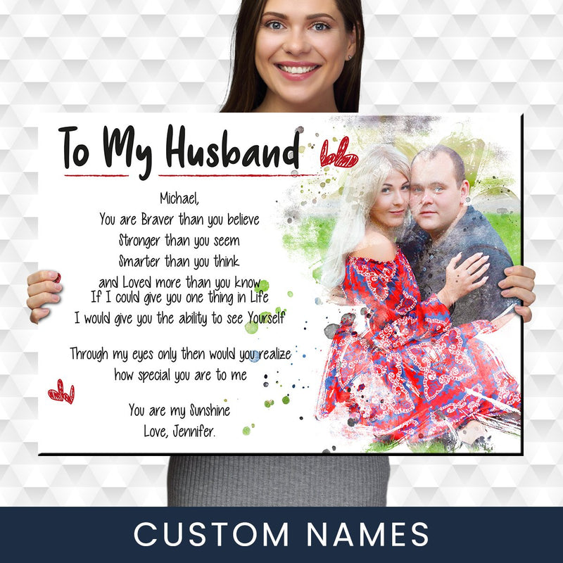 To My Husband Premium Canvas