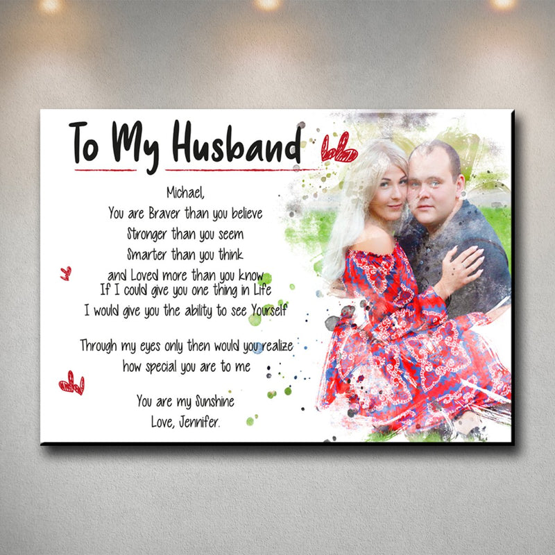 To My Husband Premium Canvas