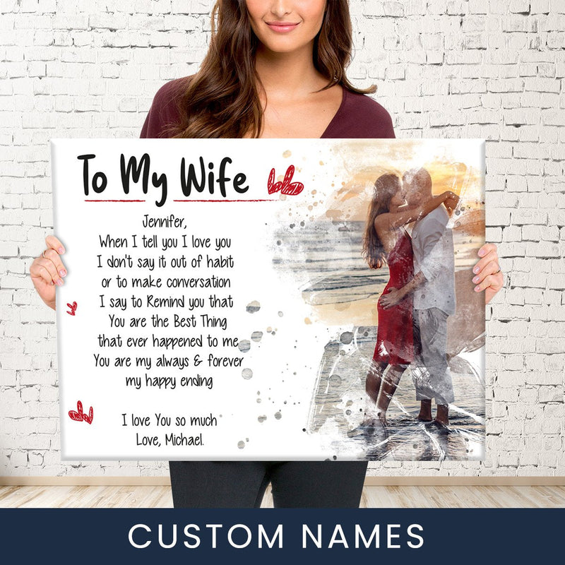 To My Wife Premium Canvas