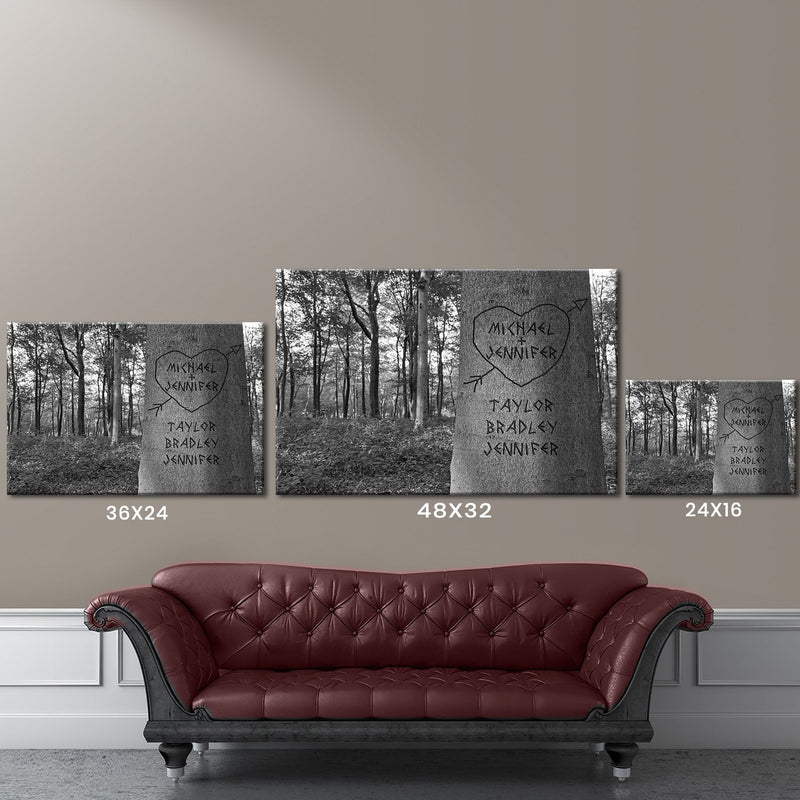 Family Tree Names Premium Canvas