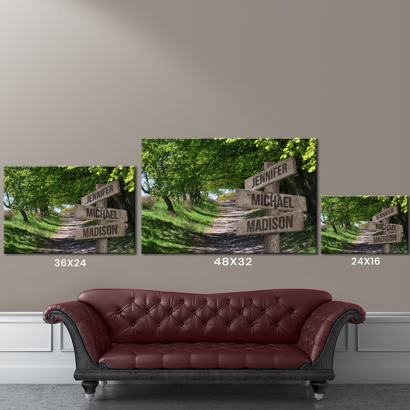 Tree Overhang Road Color Multi-Names Premium Canvas