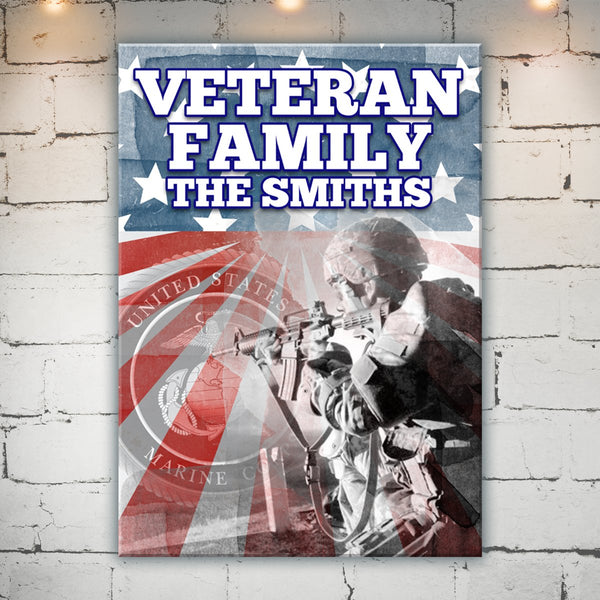 Veteran Family Marine Corps Premium Canvas