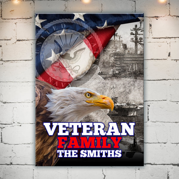 Veteran Family Navy Premium Canvas