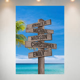 Wooden Sign Color Multi-Names Poster