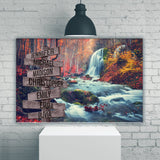 Waterfall Color Multi-Names Premium Canvas