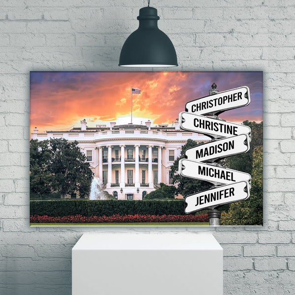 White House Color Multi Names Premium Canvas