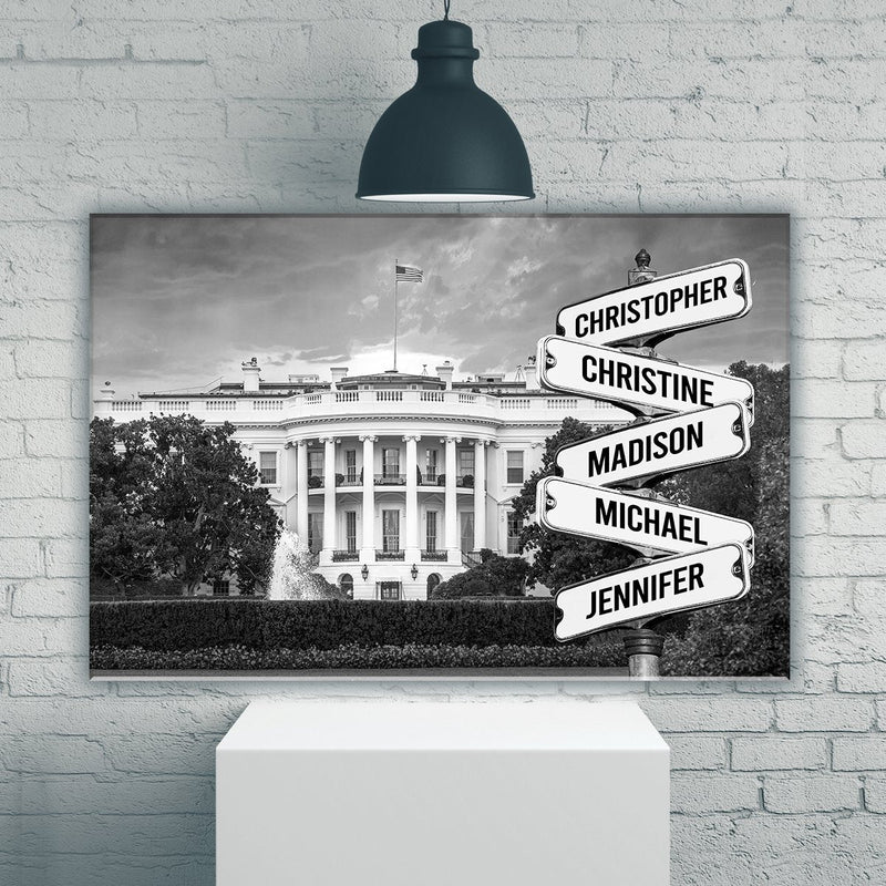 White House Multi Names Premium Canvas