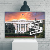 White House Color Multi Names Premium Canvas