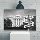 White House Multi Names Premium Canvas