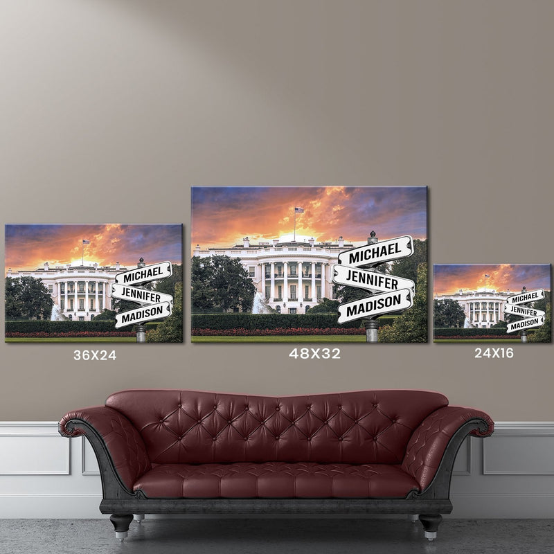 White House Color Multi Names Premium Canvas