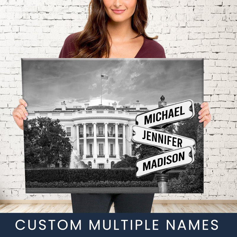 White House Multi Names Premium Canvas