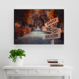 Woods Path 2 Color Multi-Names Premium Canvas