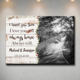 Autumn Road Love You Premium Canvas 1