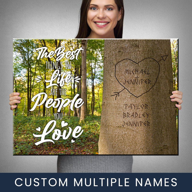 Family Tree Saying 3 Multi-Names Premium Canvas