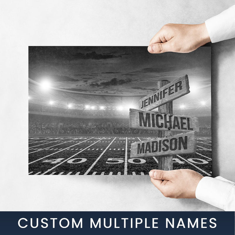 Football Field Multi-Names Poster