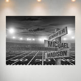 Football Field Multi-Names Poster