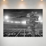 Football Field Multi-Names Poster