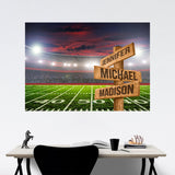 Football Field Color Multi-Names Poster