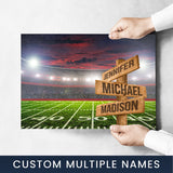 Football Field Color Multi-Names Poster