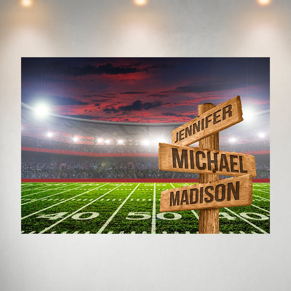 Football Field Color Multi-Names Poster