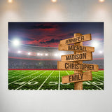 Football Field Color Multi-Names Poster