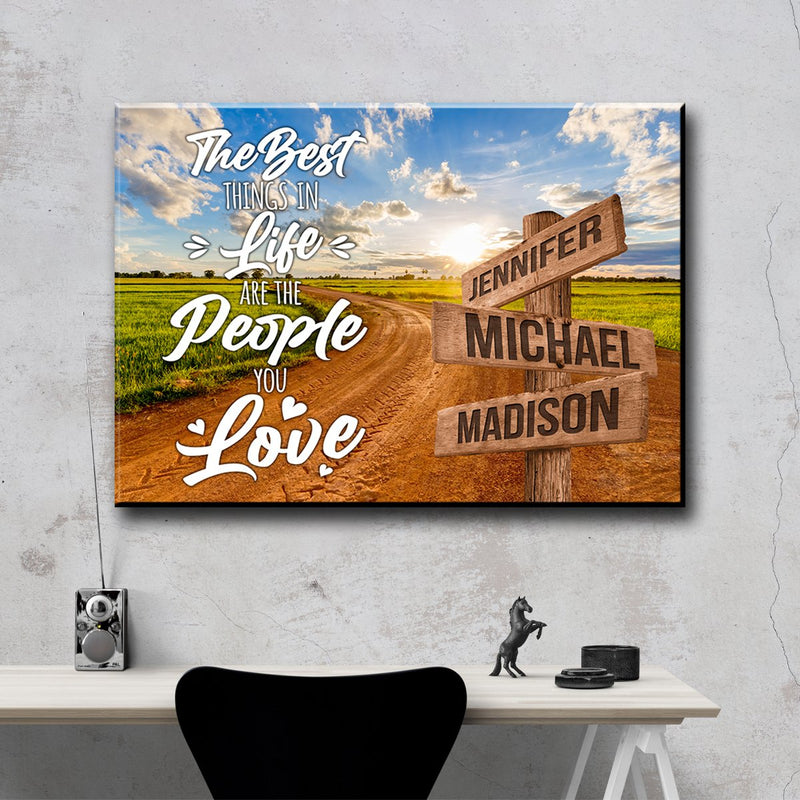 Dirt Road Color Saying 3 Multi-Names Premium Canvas