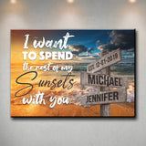 Ocean Sunset Anniversary Premium Canvas