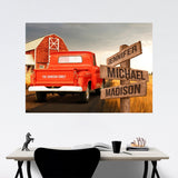 Old Truck Barn Multi-Names Poster