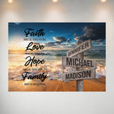 Ocean Sunset Faith Multi-Names Poster