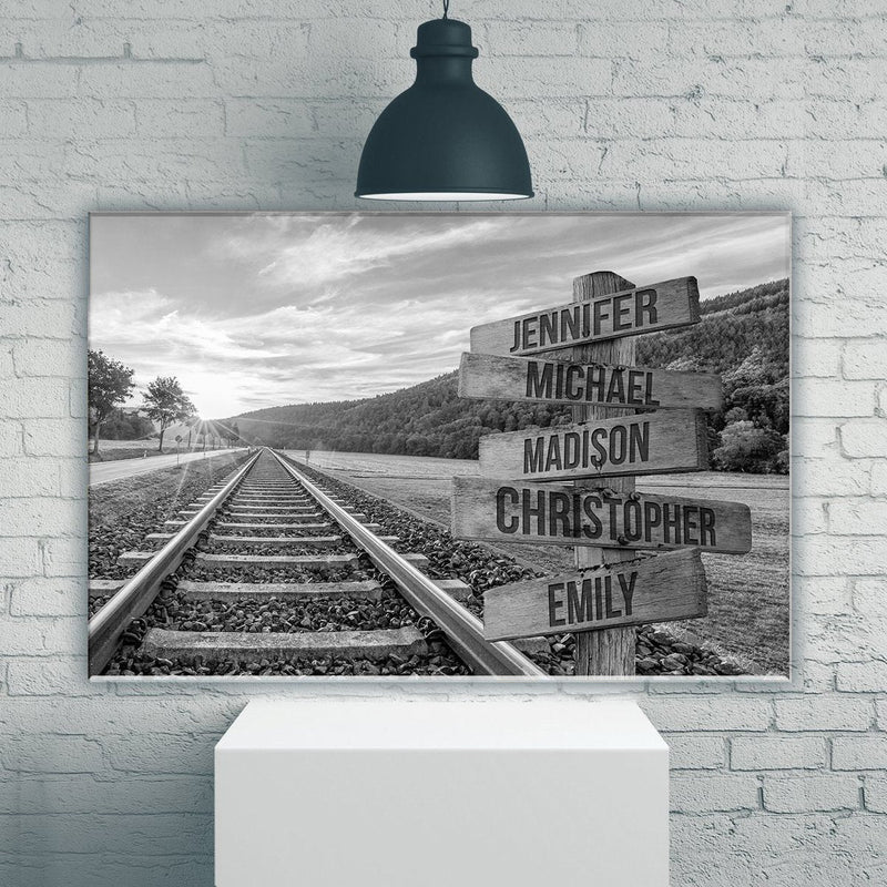 Railroad Track Multi-Names Premium Canvas