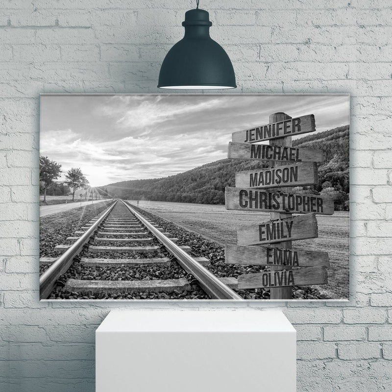 Railroad Track Multi-Names Premium Canvas