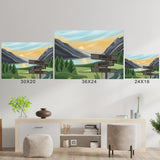 Mountain Range Art Color Multi-Names Poster