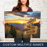 Smoky Mountains Color Multi-Names Premium Canvas