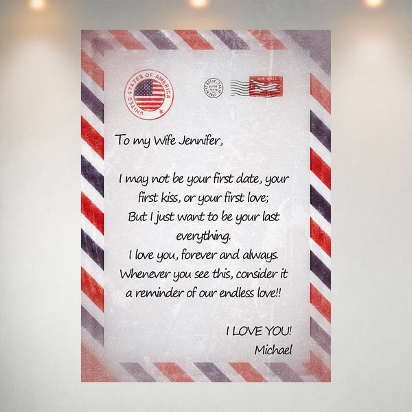To My Wife Letter Poster