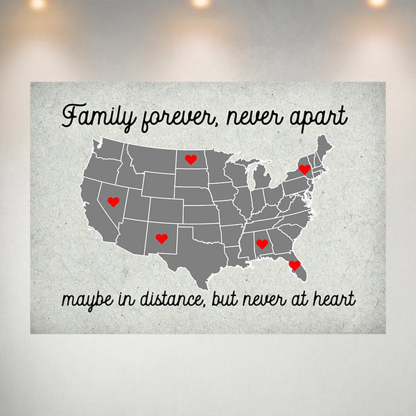 USA Family Map Poster